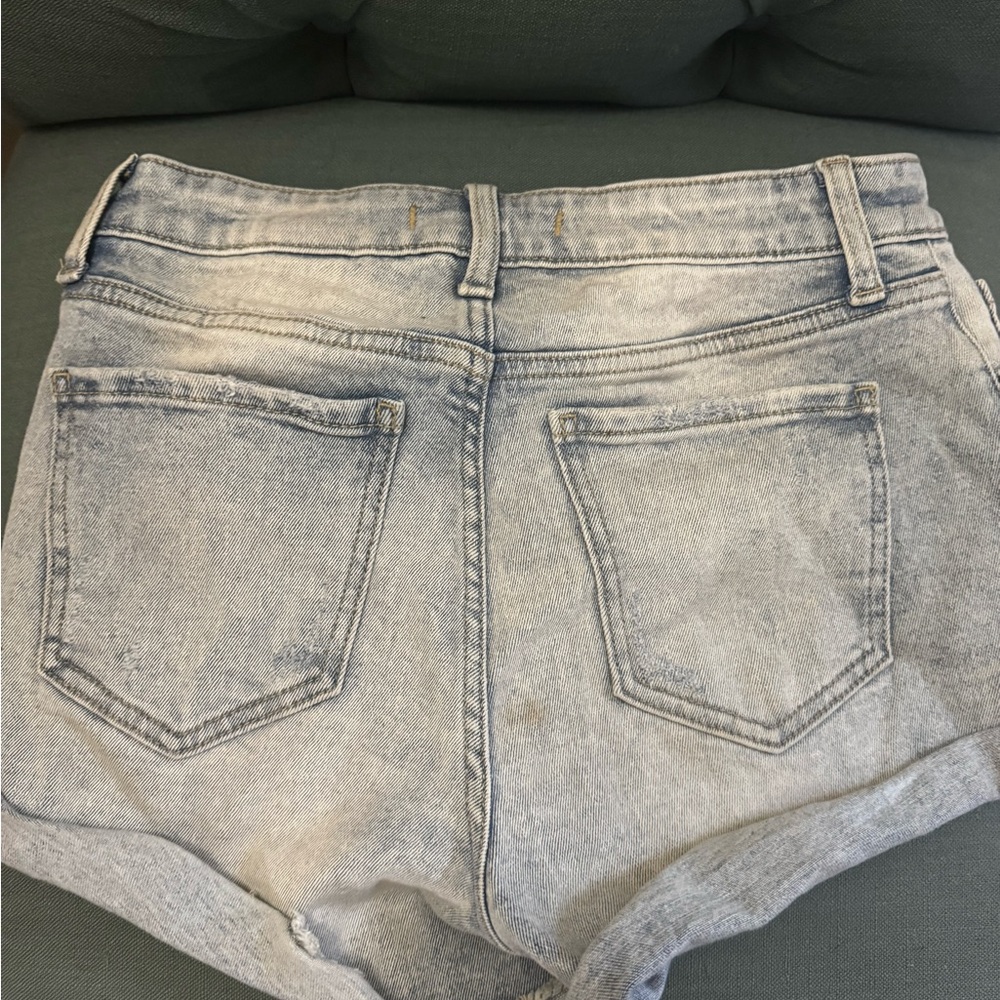 Eunina Blue Jean Shorts with Distressed Hems